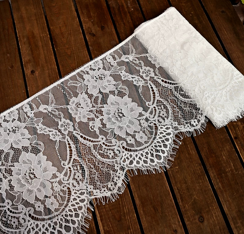 26cm Wide Eyelashes Lace Trim DIY Handmade Decoration Clothing Wedding Dress Lace Skirt Sleeve Accessories Fabric