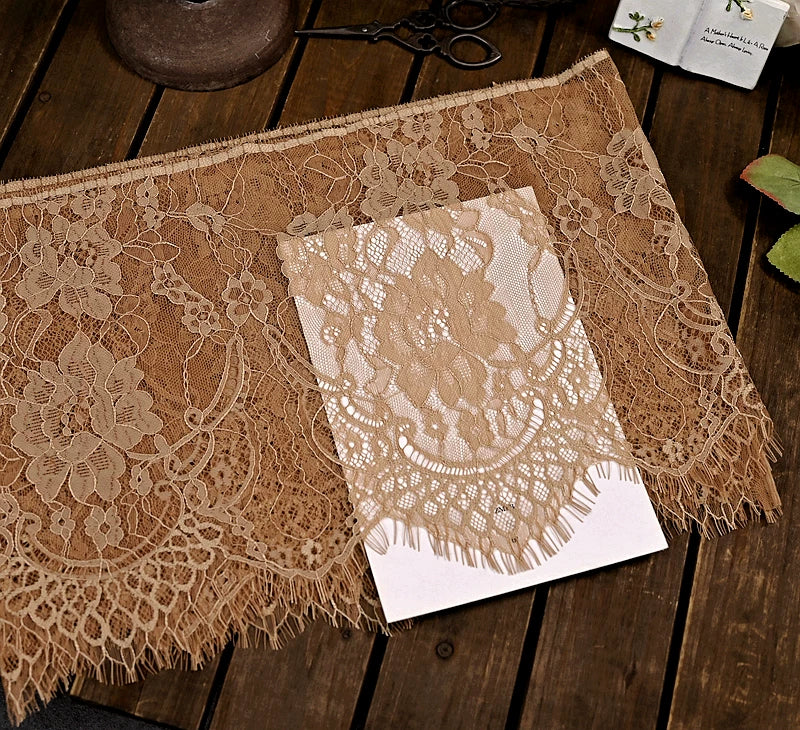 26cm Wide Eyelashes Lace Trim DIY Handmade Decoration Clothing Wedding Dress Lace Skirt Sleeve Accessories Fabric