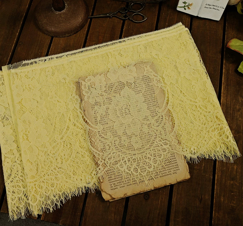 26cm Wide Eyelashes Lace Trim DIY Handmade Decoration Clothing Wedding Dress Lace Skirt Sleeve Accessories Fabric