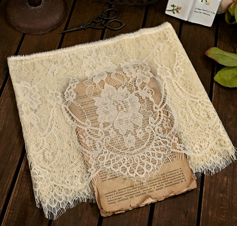 26cm Wide Eyelashes Lace Trim DIY Handmade Decoration Clothing Wedding Dress Lace Skirt Sleeve Accessories Fabric