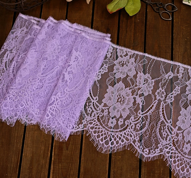26cm Wide Eyelashes Lace Trim DIY Handmade Decoration Clothing Wedding Dress Lace Skirt Sleeve Accessories Fabric