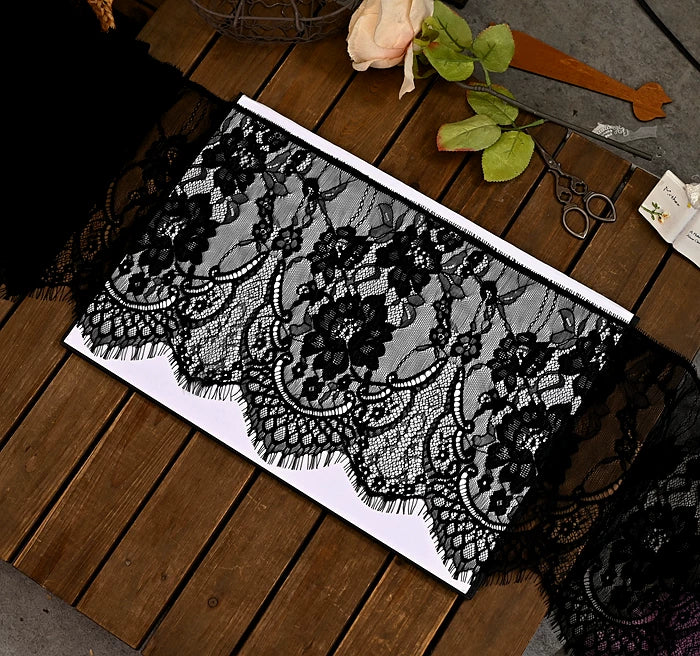 26cm Wide Eyelashes Lace Trim DIY Handmade Decoration Clothing Wedding Dress Lace Skirt Sleeve Accessories Fabric
