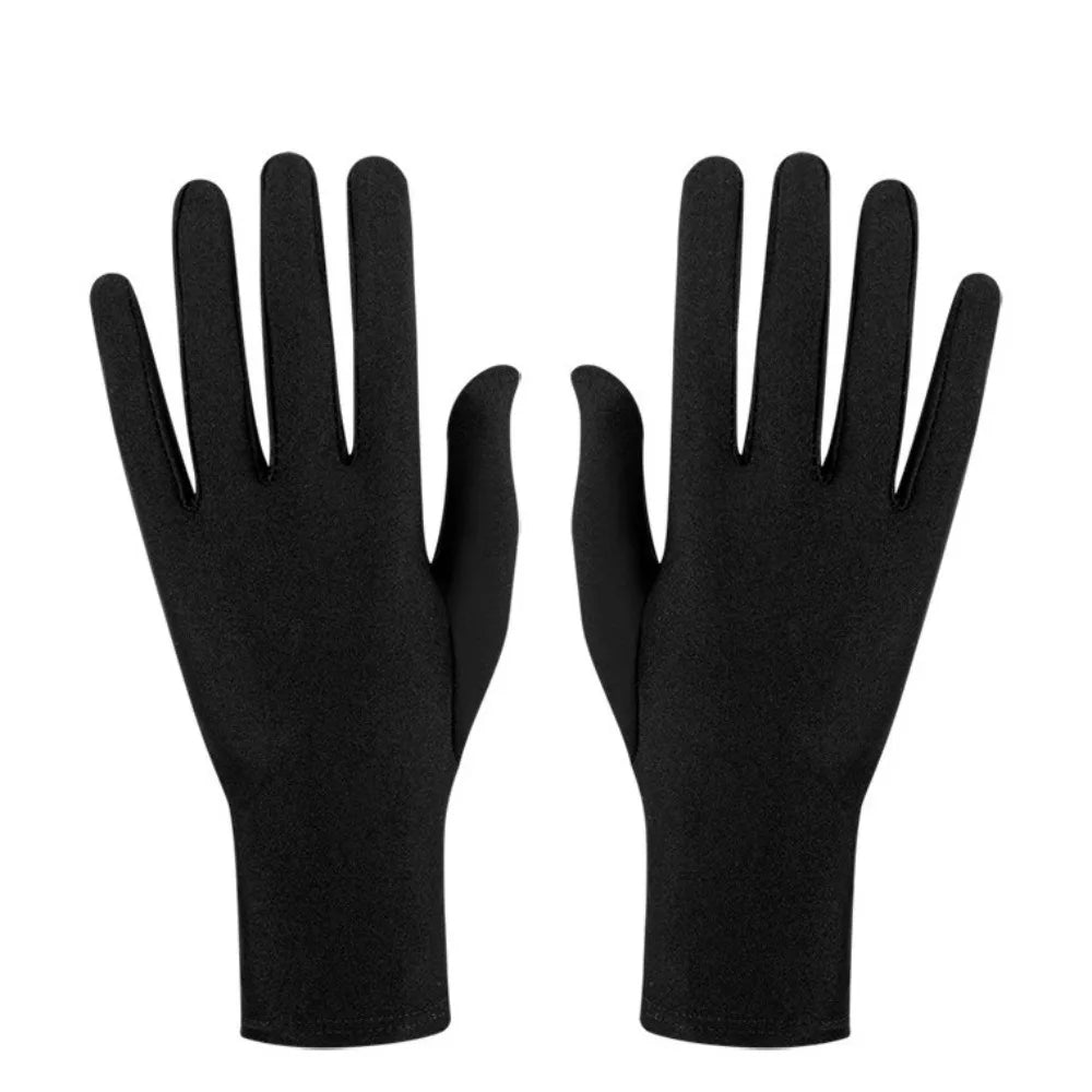 New Gift Party Dress Performance Gloves Solid Color Spandex Sunscreen Gloves Full Fingers Spandex Gloves Gift