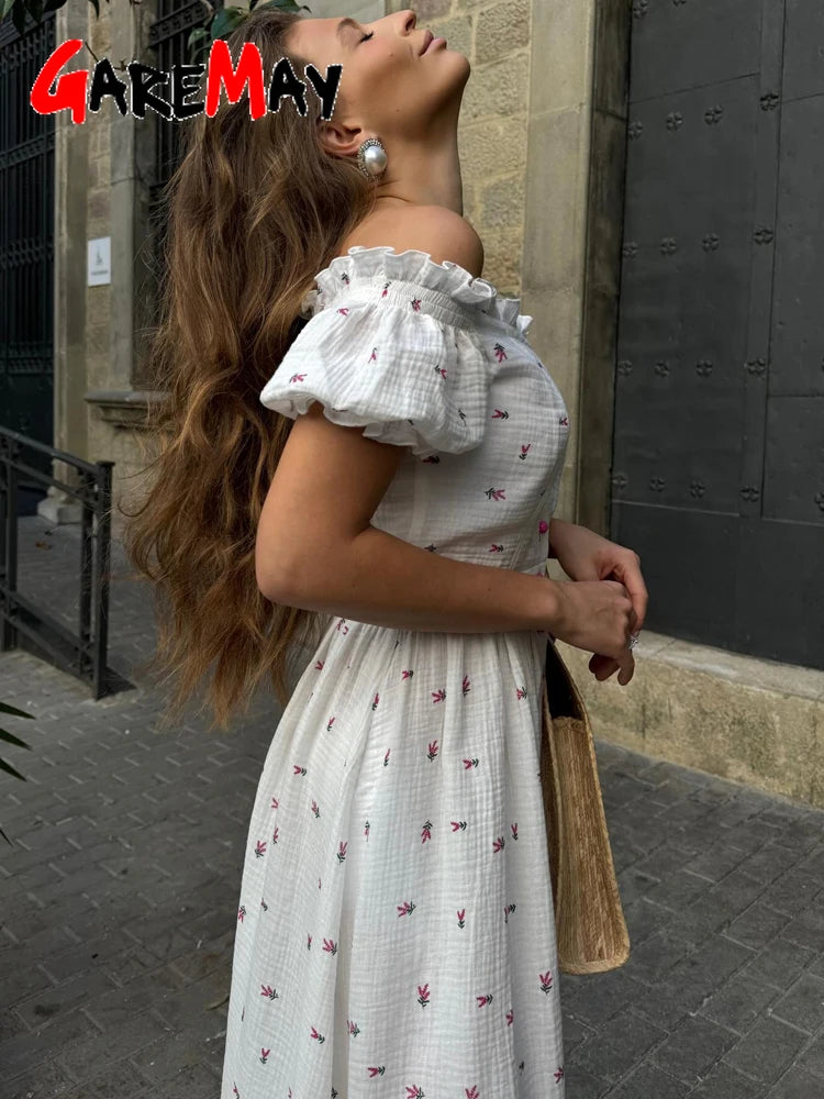 Elegant Women's Summer Cotton 100% Dress Vintage Light Midi Muslim Dresses Beautiful Long  Casual  White Dress for Women 2026