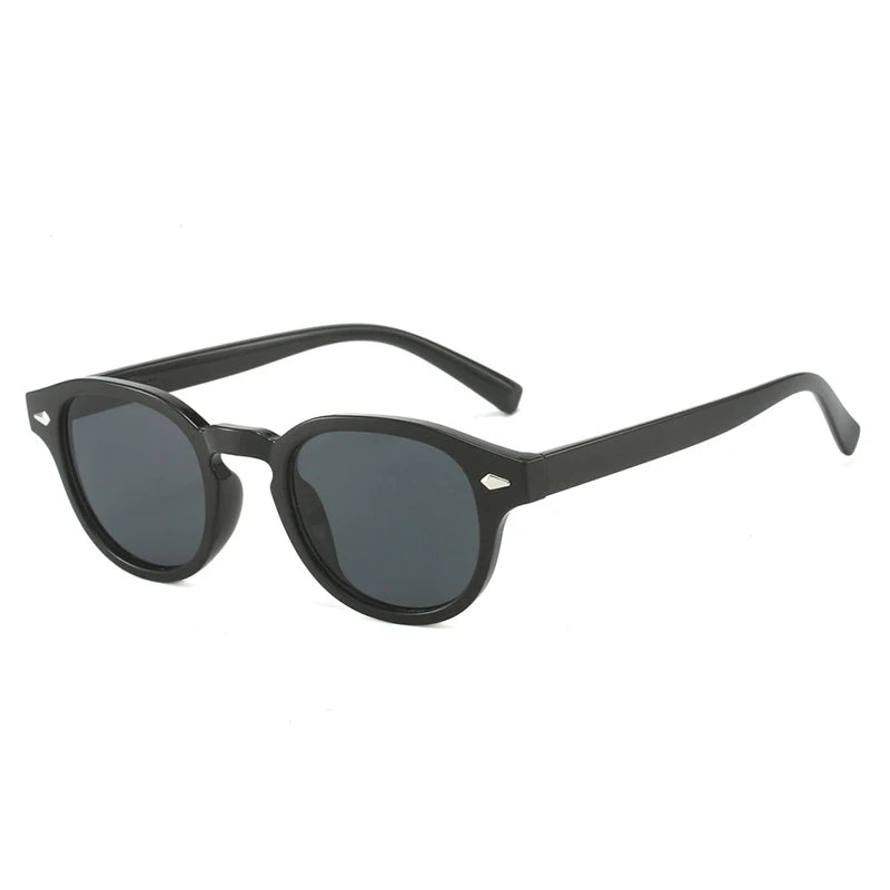 SO&EI Retro Oval Men Rivets Sunglasses Fashion Clear Ocean Gradient Lens Eyewear UV400 Women Trending Yellow Blue Sun Glasses