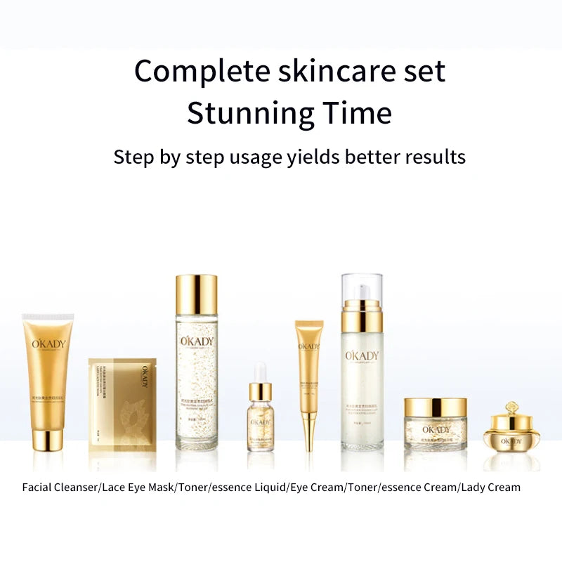 Oupe Time Peptide Gold Noblewoman Ten-Piece Set Hydrating and Moisturizing Skincare Kit Nourishing and Repairing Cosmetics Brightens Skin Tone Nourishes Skin Unisex Suitable for Sensitive Skin Deep Hydration Gift Box Essentia