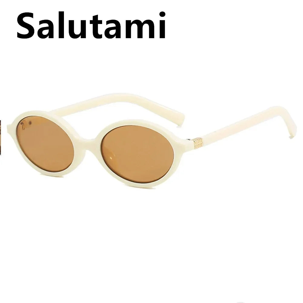 Vintage Small Oval Leopard Black Sunglasses for Women New Fashion Brand Gradient Elegant Y2K Sun Glasses Ladies Hip Hop Shades