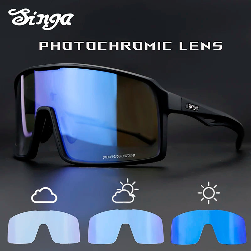 Photochromic Cycling Glasses Singa Cycling Sunglasses UV400 Runnning Sunglasses Eyepieces Bicycle Eyewear Sunglasses Equipment
