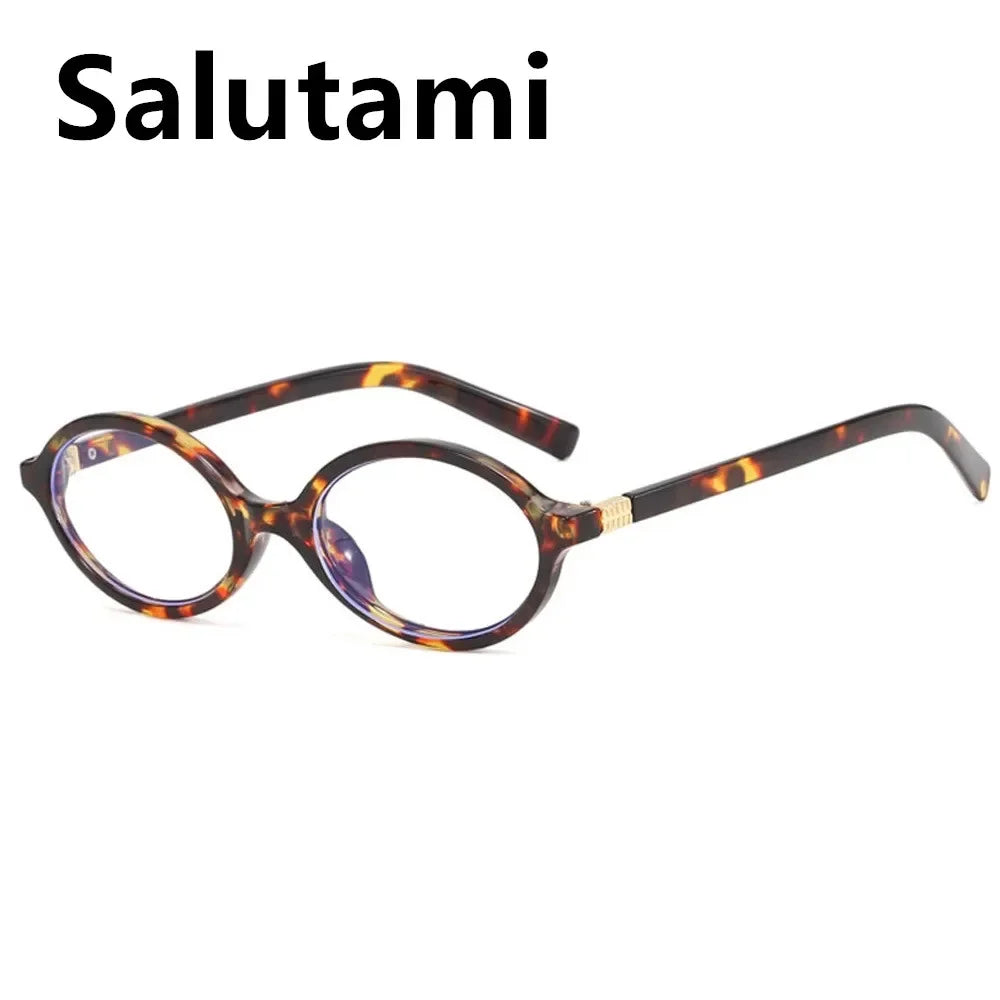 Vintage Small Oval Leopard Black Sunglasses for Women New Fashion Brand Gradient Elegant Y2K Sun Glasses Ladies Hip Hop Shades