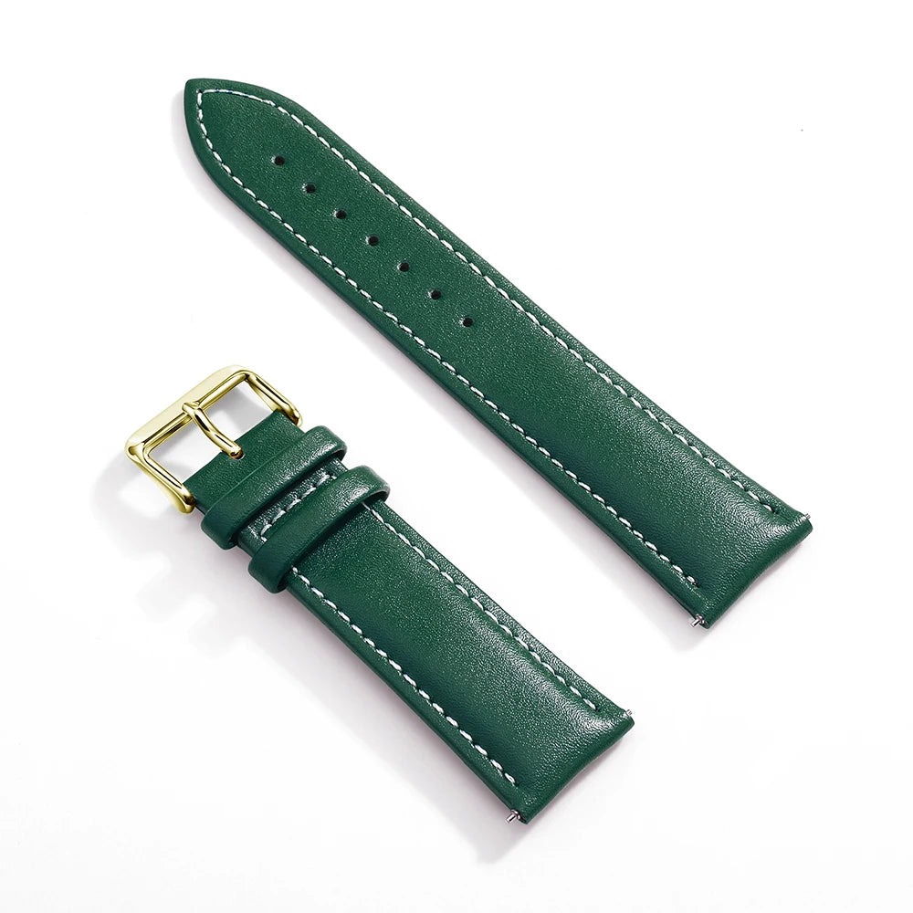 Top Grain Genuine Leather Watch Band, Quick Release 12/14/16/18/19/20/21/22/24 mm Watch Straps, Replacement Bands for Men Women