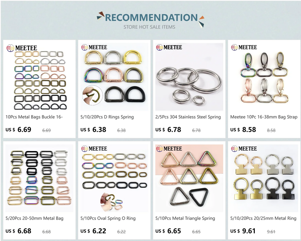 10Pcs Seamless Metal D Rings Buckles for Bags Purse Strap Pet Dog Collar Hardware Backpack Webbing Ring Clasp Sewing Accessories