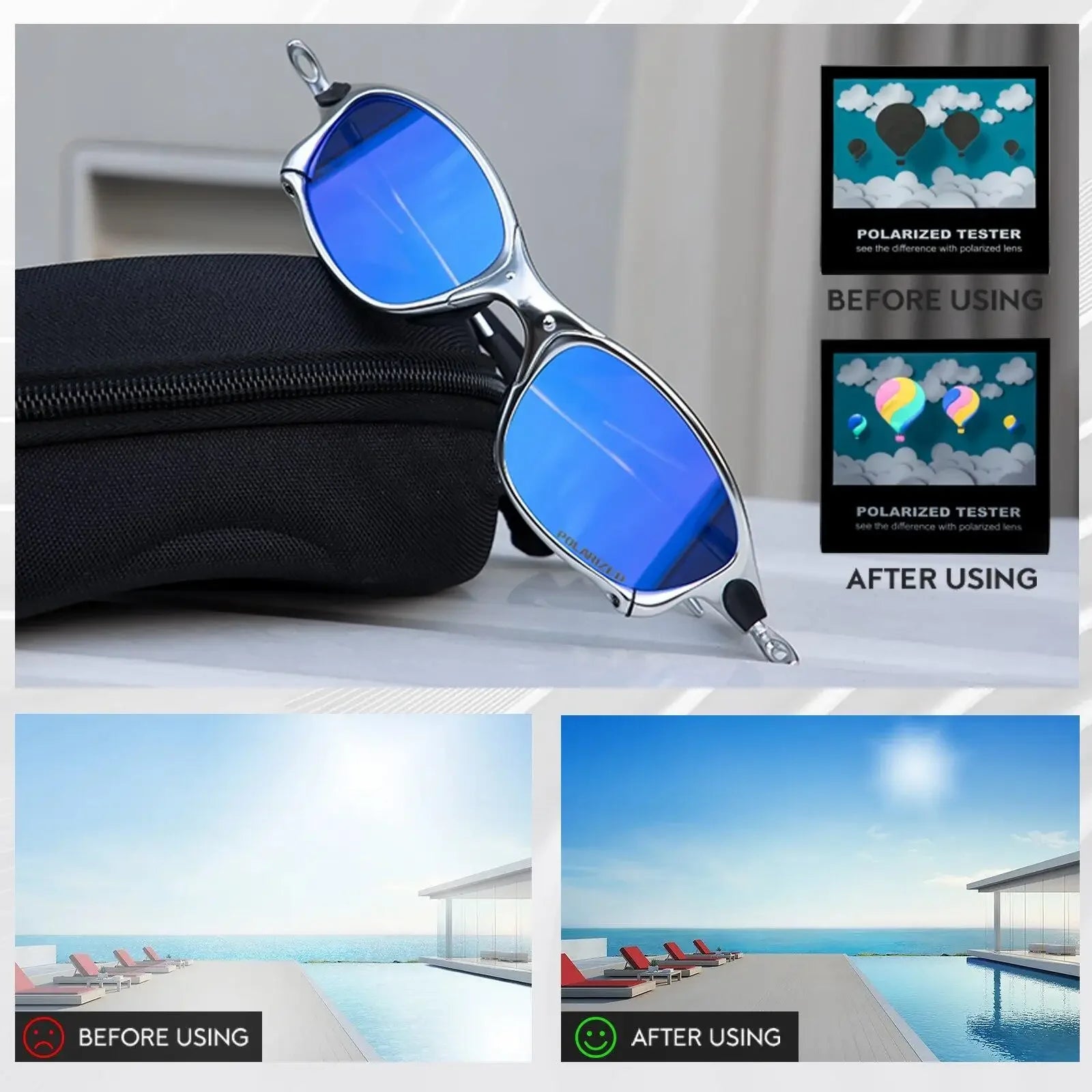 Outdoor Man Polarized Sunglasses Metal Sunglasses Cycling Glasses UV400  Fishing  Bicycle Goggles Cycling Eyewear Riding Glasses