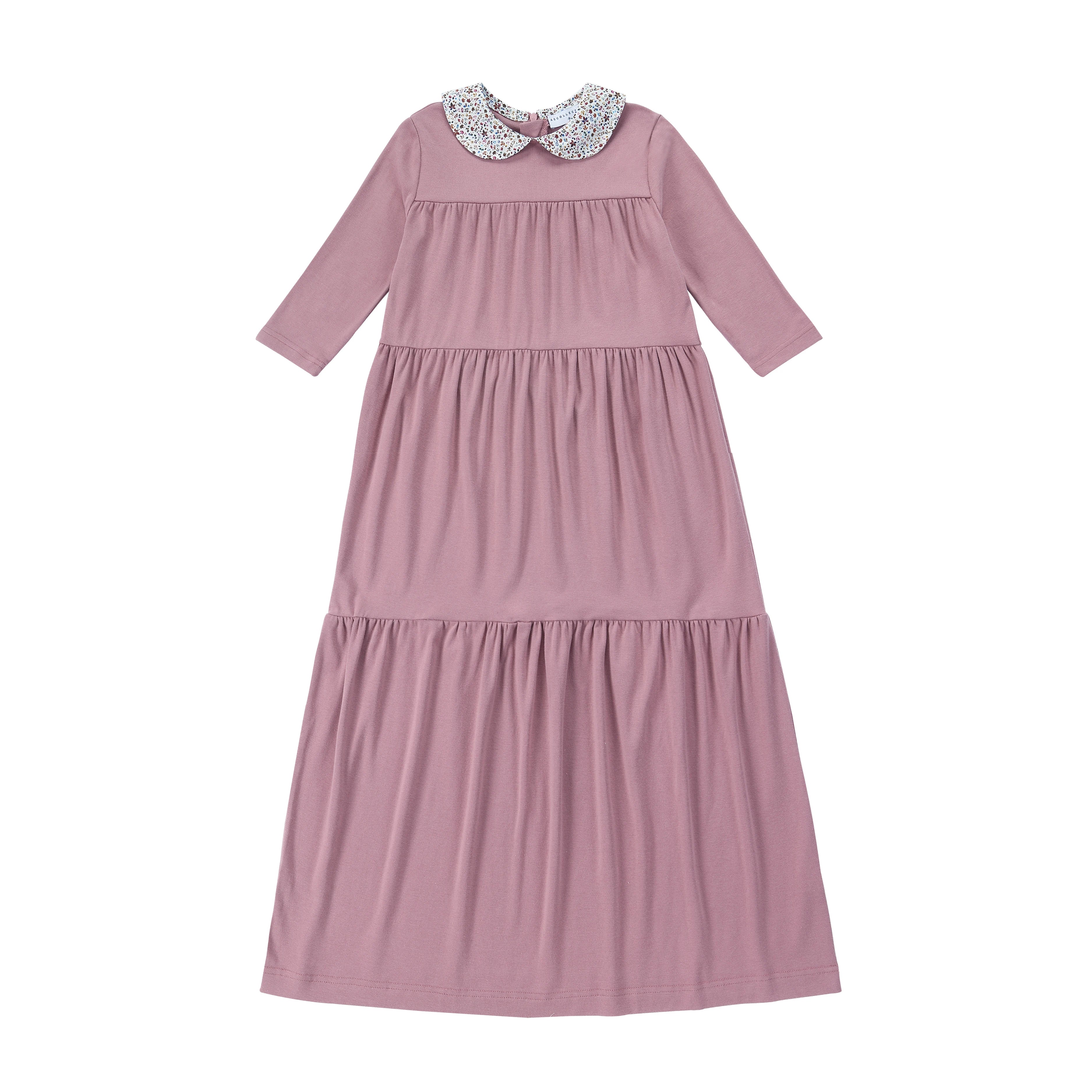 AS Robe 25SS Girls Dress Cute Girls Baby Set Sisters Matching Clothing Floral Collar Patchwork