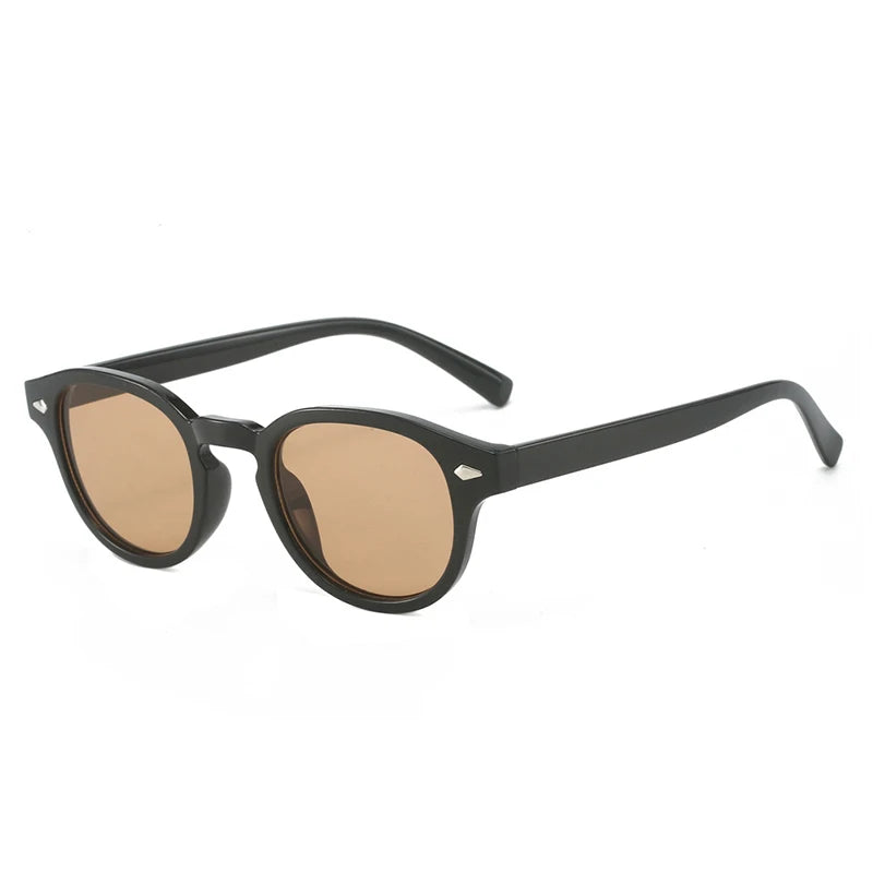 SO&EI Retro Oval Men Rivets Sunglasses Fashion Clear Ocean Gradient Lens Eyewear UV400 Women Trending Yellow Blue Sun Glasses