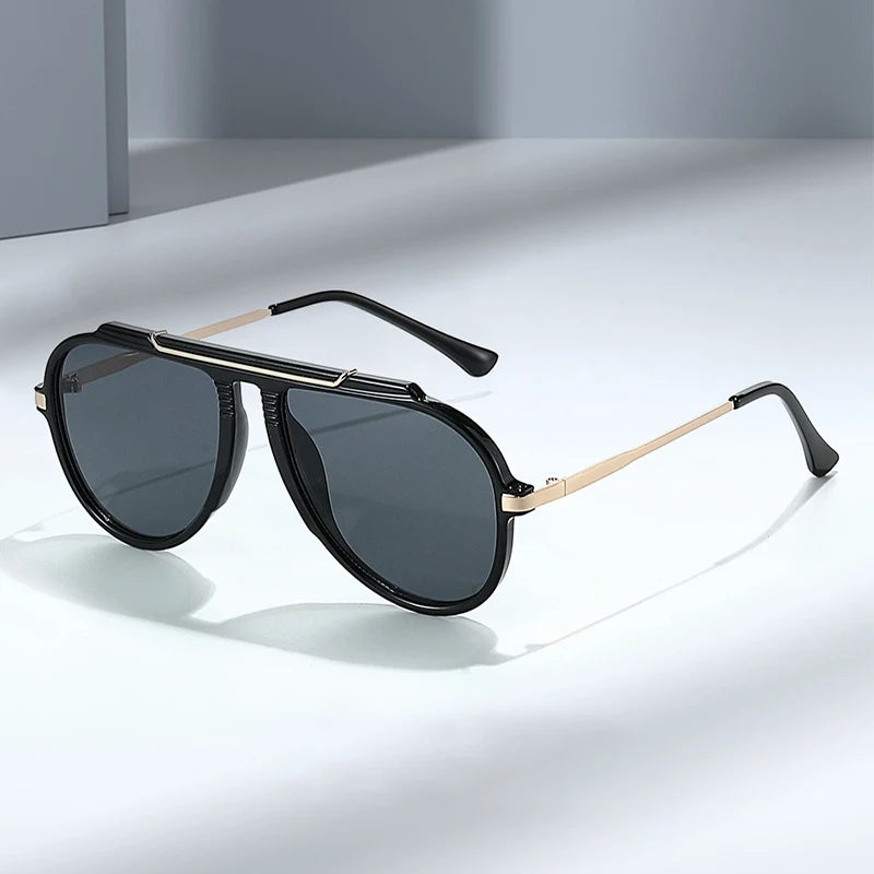 SO&EI New Oversized Pilot Women Sunglasses Vintage Gradient Shades UV400 Men Trending Sun Glasses