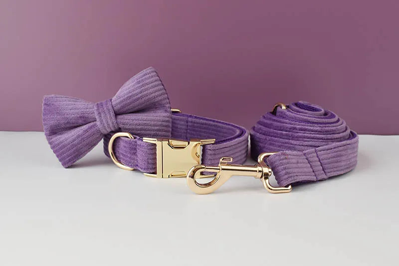 Epic   Corduroy Dog Collar And Leash Set For Dogs Custom Engraved Nameplate Pet Supplies Dog Leash Corduroy15