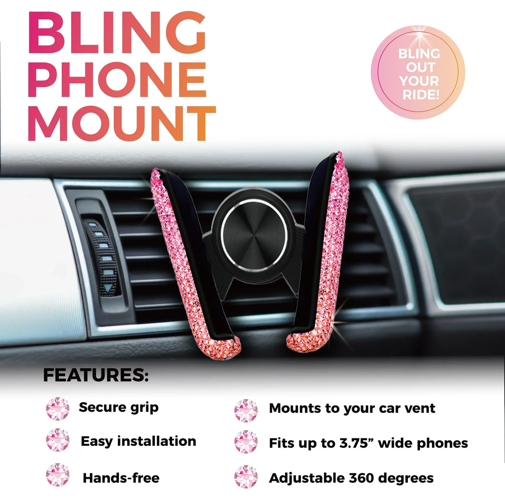 Crystal Car Phone Holder Car Air Vent Mount Clip Mobile Phone Holder Woman Diamond Auto Phone Bracket Interior Accessories Amagi
