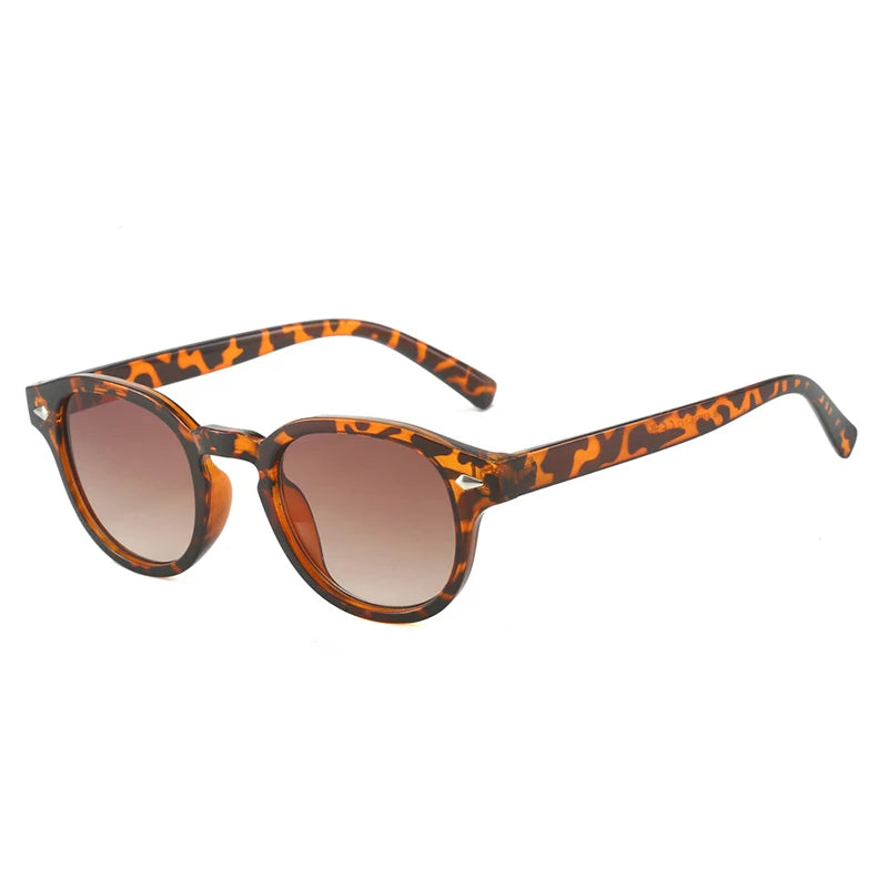 SO&EI Retro Oval Men Rivets Sunglasses Fashion Clear Ocean Gradient Lens Eyewear UV400 Women Trending Yellow Blue Sun Glasses