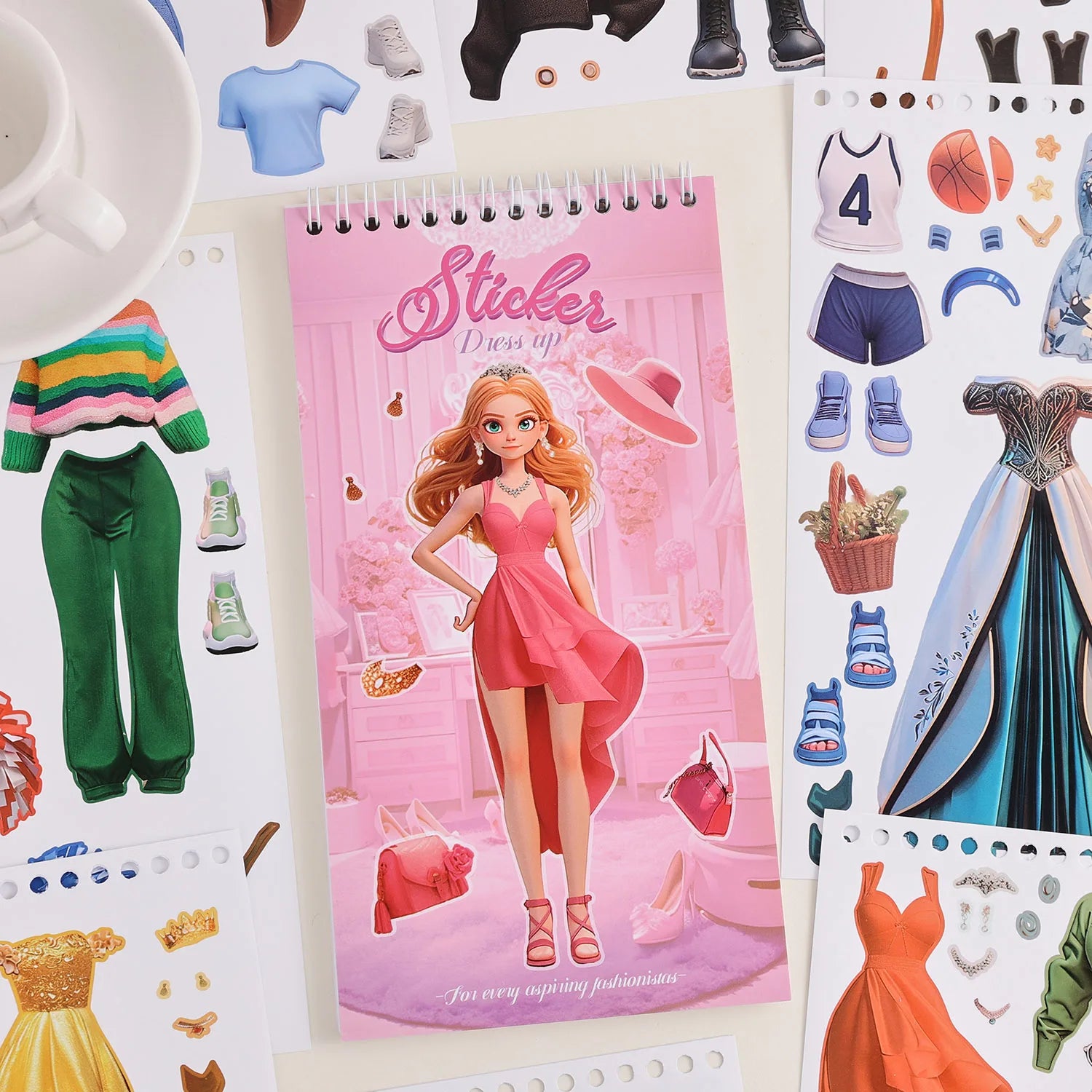 25 Sheets Dress Up Stickers for Kids, Make Your Own Fairy Princess Sticker for Kids Toddlers, Ideal Gift Birthday Preschool Chil