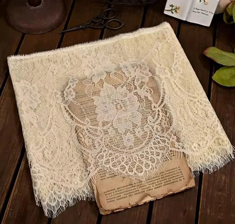 26cm Wide Eyelashes Lace Trim DIY Handmade Decoration Clothing Wedding Dress Lace Skirt Sleeve Accessories Fabric