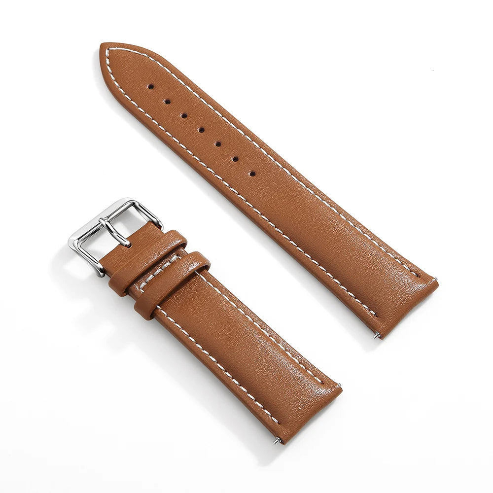 Top Grain Genuine Leather Watch Band, Quick Release 12/14/16/18/19/20/21/22/24 mm Watch Straps, Replacement Bands for Men Women