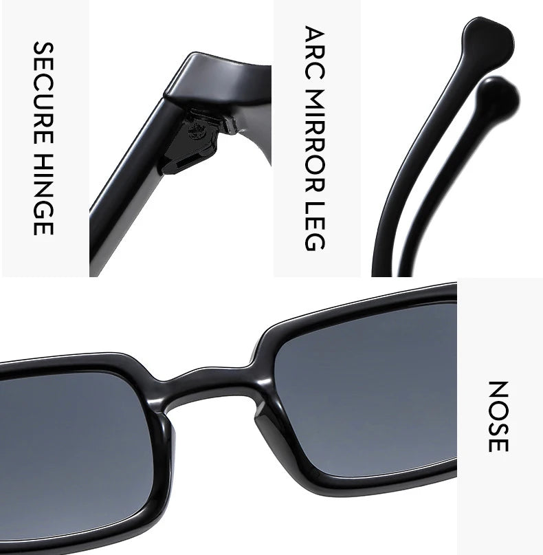 Luxurious Rectangle Sunglasses Women Oval Vintage Brand Designer Square Sun Glasses Men Shades Female Eyewear sunglasses