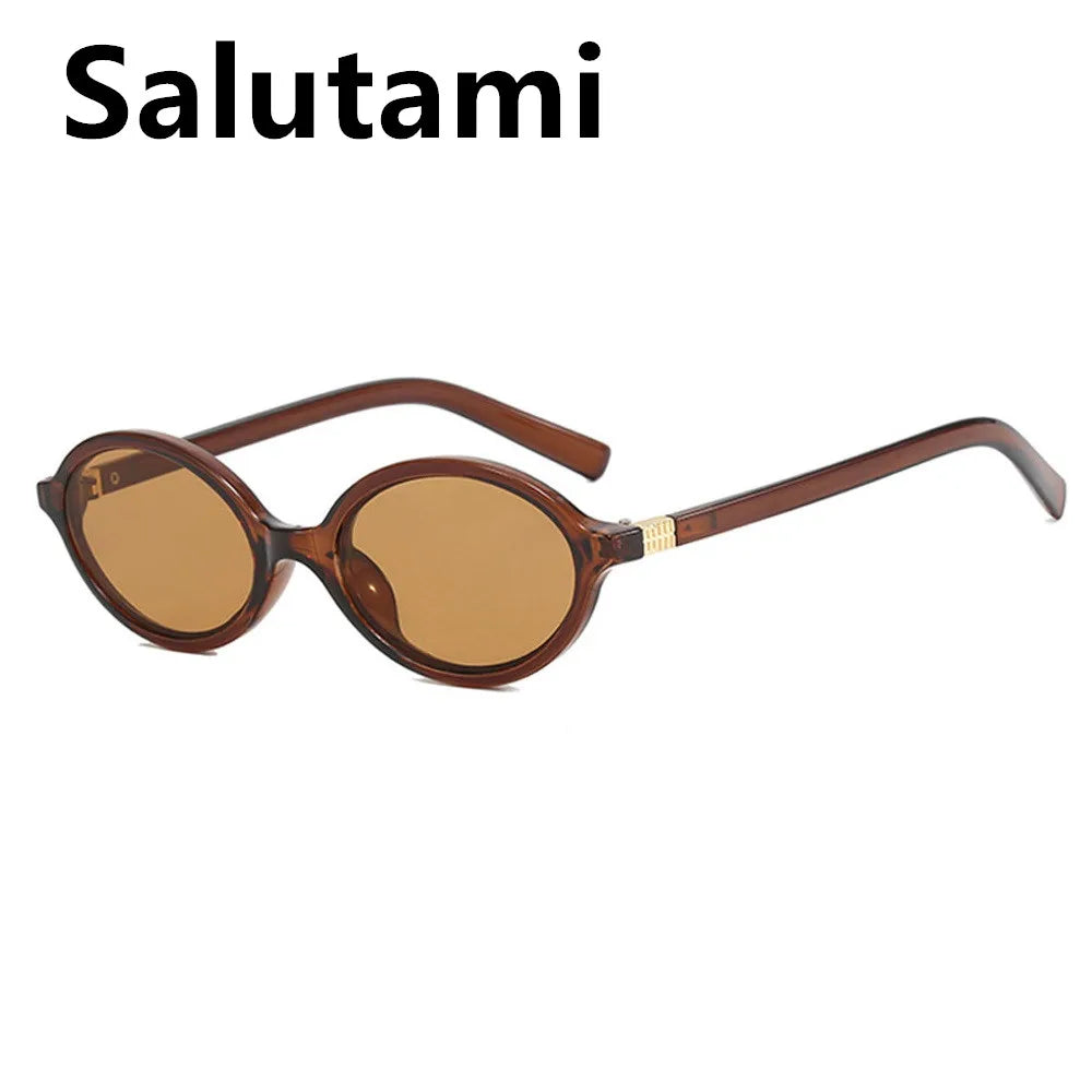 Vintage Small Oval Leopard Black Sunglasses for Women New Fashion Brand Gradient Elegant Y2K Sun Glasses Ladies Hip Hop Shades