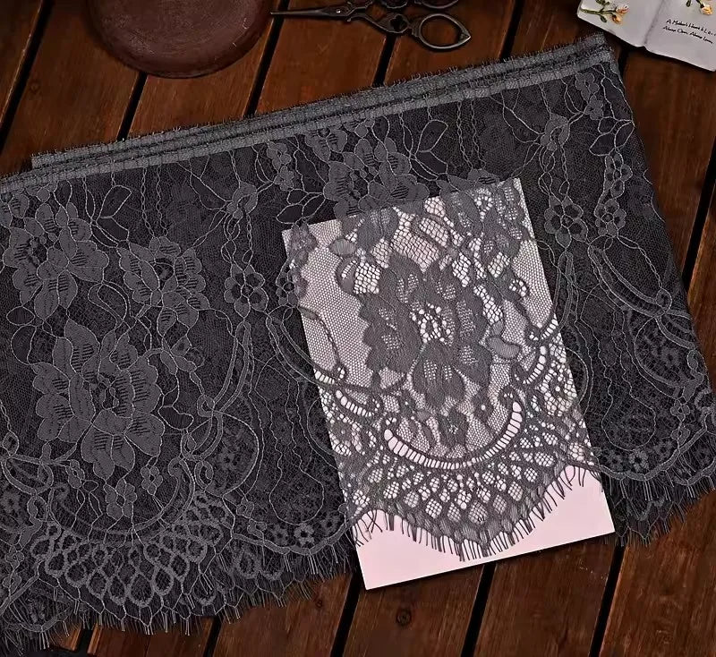 26cm Wide Eyelashes Lace Trim DIY Handmade Decoration Clothing Wedding Dress Lace Skirt Sleeve Accessories Fabric