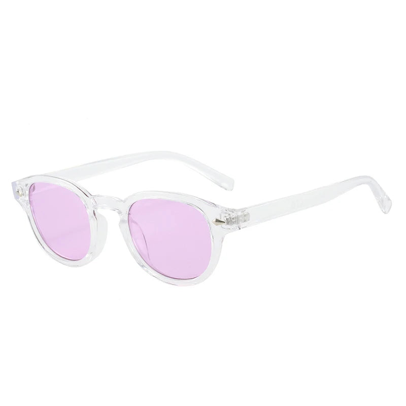 SO&EI Retro Oval Men Rivets Sunglasses Fashion Clear Ocean Gradient Lens Eyewear UV400 Women Trending Yellow Blue Sun Glasses