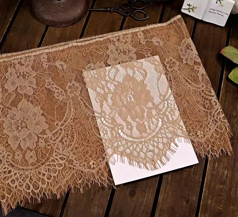 26cm Wide Eyelashes Lace Trim DIY Handmade Decoration Clothing Wedding Dress Lace Skirt Sleeve Accessories Fabric