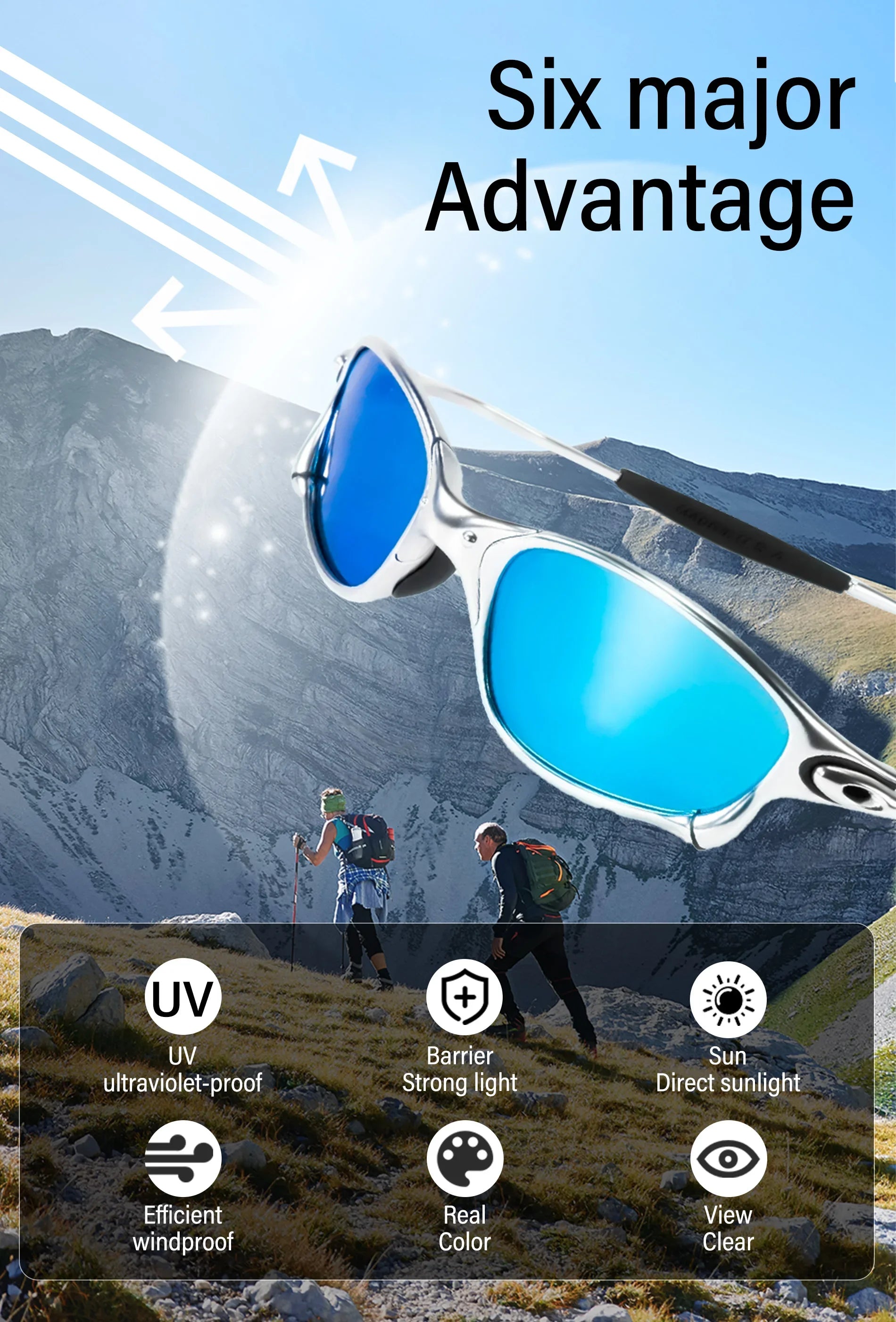 Outdoor Man Polarized Sunglasses Metal Sunglasses Cycling Glasses UV400  Fishing  Bicycle Goggles Cycling Eyewear Riding Glasses