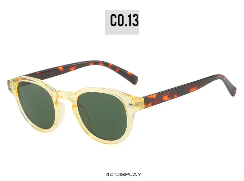SO&EI Retro Oval Men Rivets Sunglasses Fashion Clear Ocean Gradient Lens Eyewear UV400 Women Trending Yellow Blue Sun Glasses
