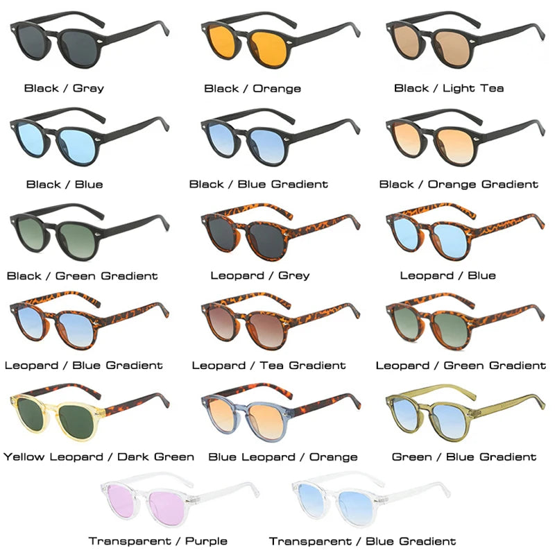 SO&EI Retro Oval Men Rivets Sunglasses Fashion Clear Ocean Gradient Lens Eyewear UV400 Women Trending Yellow Blue Sun Glasses