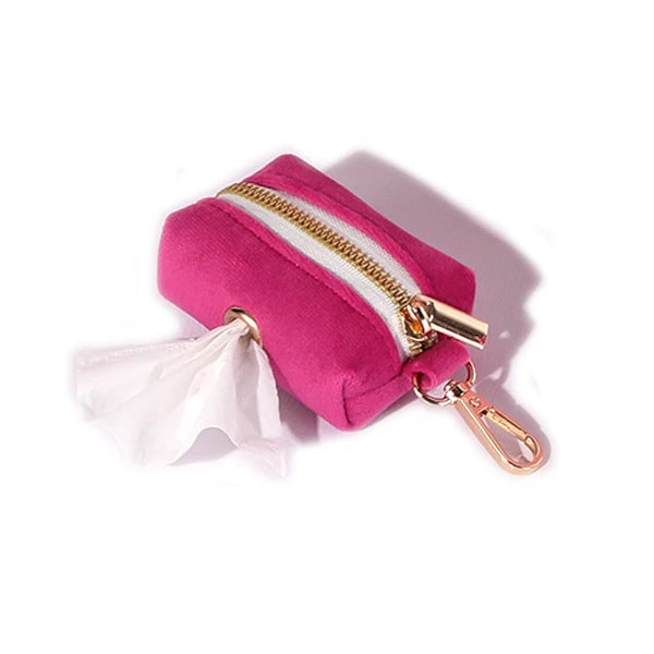 Fuchsia Velvet Personalized Dog Collar for Small Dogs Light Weight Cute Dog Harness with Bow Flower Custom Puppy Traction Set