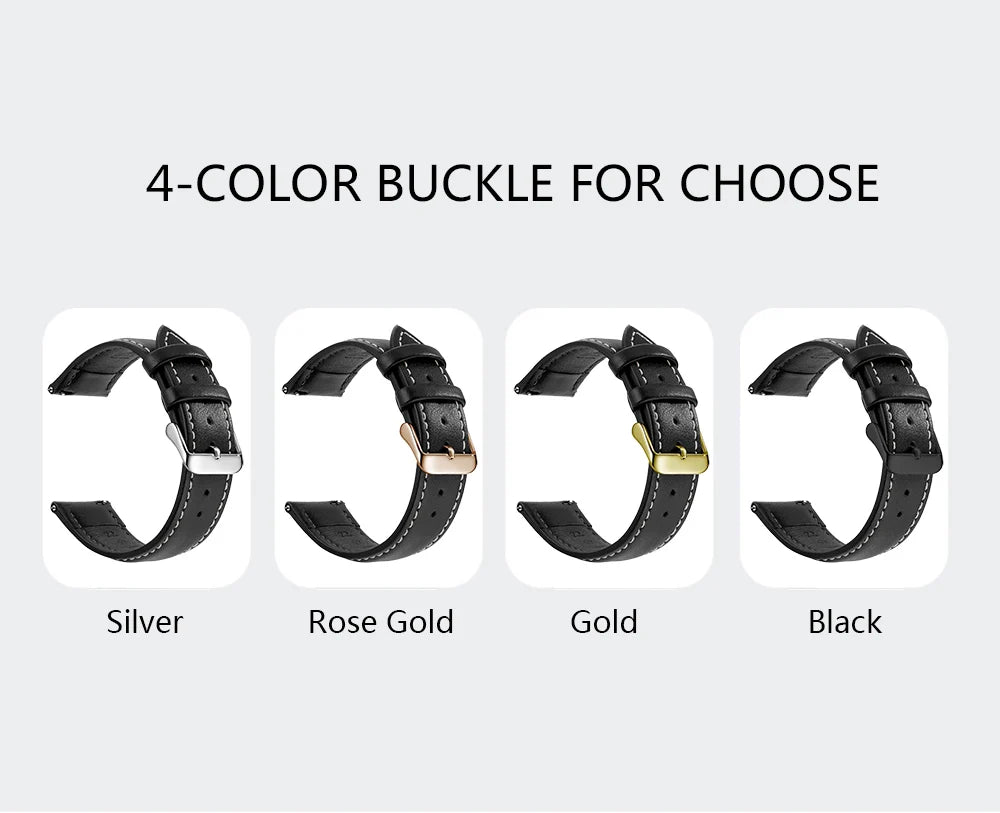 Top Grain Genuine Leather Watch Band, Quick Release 12/14/16/18/19/20/21/22/24 mm Watch Straps, Replacement Bands for Men Women
