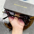Square Rimless Sunglasses Women Luxury Brand Designer Summer Red Glasses Fashion Sun glasses For Men UV400 Shades Oculos