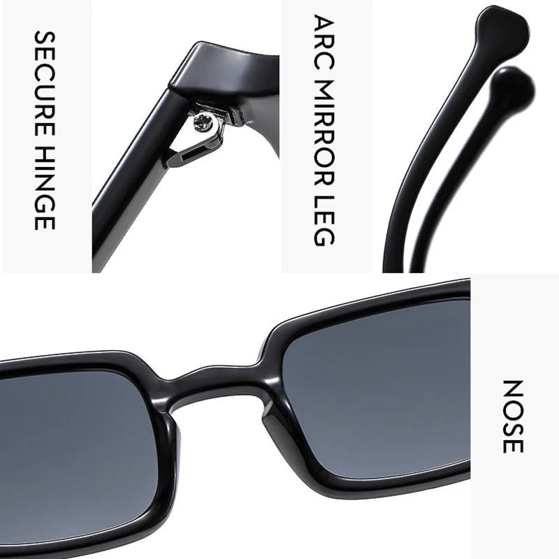 Luxurious Rectangle Sunglasses Women Oval Vintage Brand Designer Square Sun Glasses Men Shades Female Eyewear sunglasses