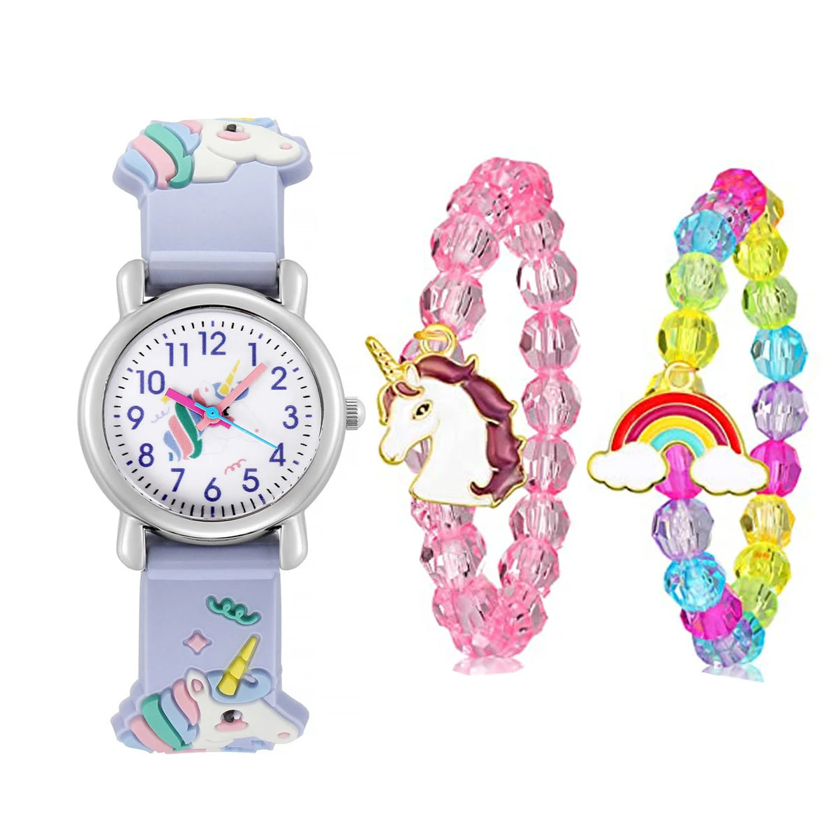 Fashion Creative Gyro Turntable Unicorn Light up Watch Students Watch Colorful Horse Light up Electronic Display
