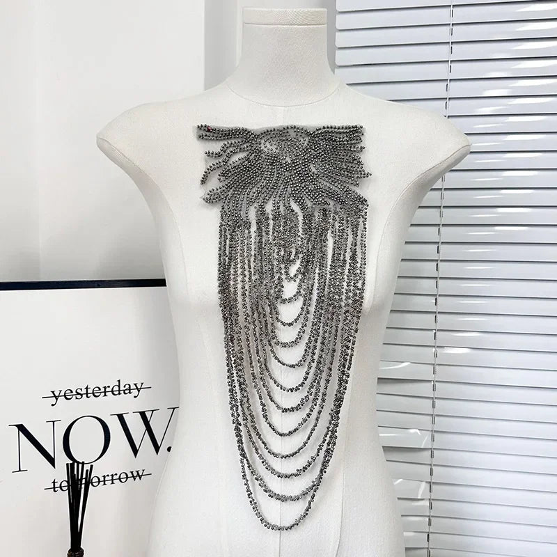1pc Tassel Chain Sequin Shoulder Ornaments Wedding Dress Performance Clothing DIY Sewing Patch Fashion Handmade Accessories