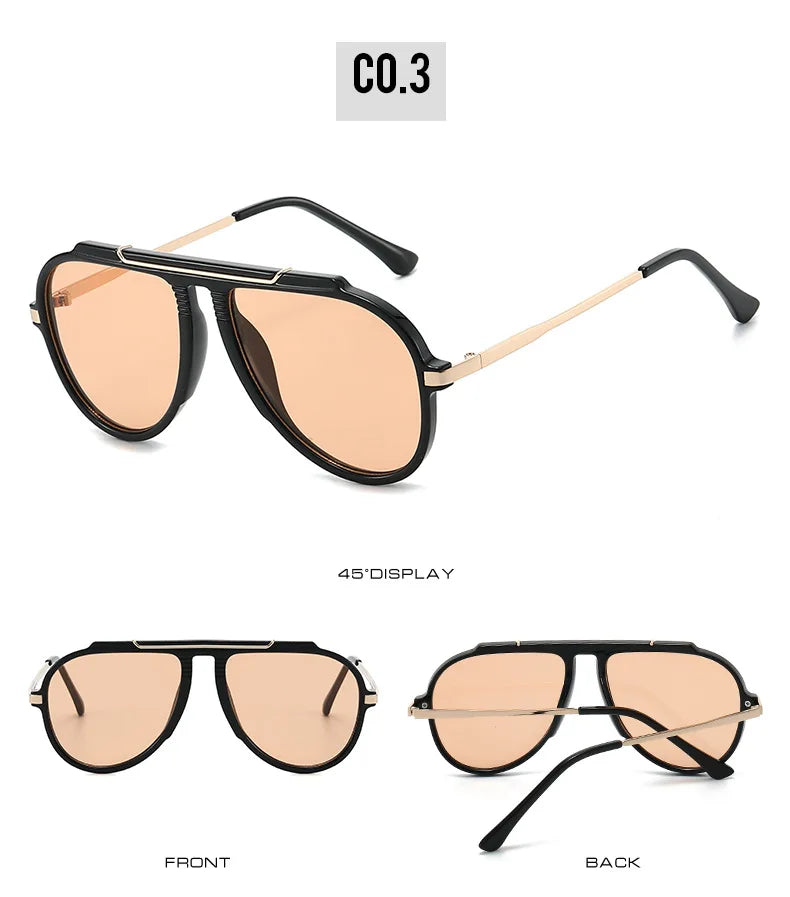 SO&EI New Oversized Pilot Women Sunglasses Vintage Gradient Shades UV400 Men Trending Sun Glasses
