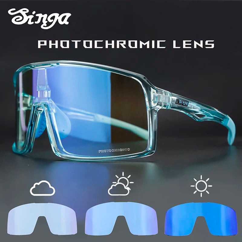 Photochromic Cycling Glasses Singa Cycling Sunglasses UV400 Runnning Sunglasses Eyepieces Bicycle Eyewear Sunglasses Equipment