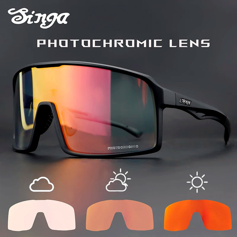 Photochromic Cycling Glasses Singa Cycling Sunglasses UV400 Runnning Sunglasses Eyepieces Bicycle Eyewear Sunglasses Equipment