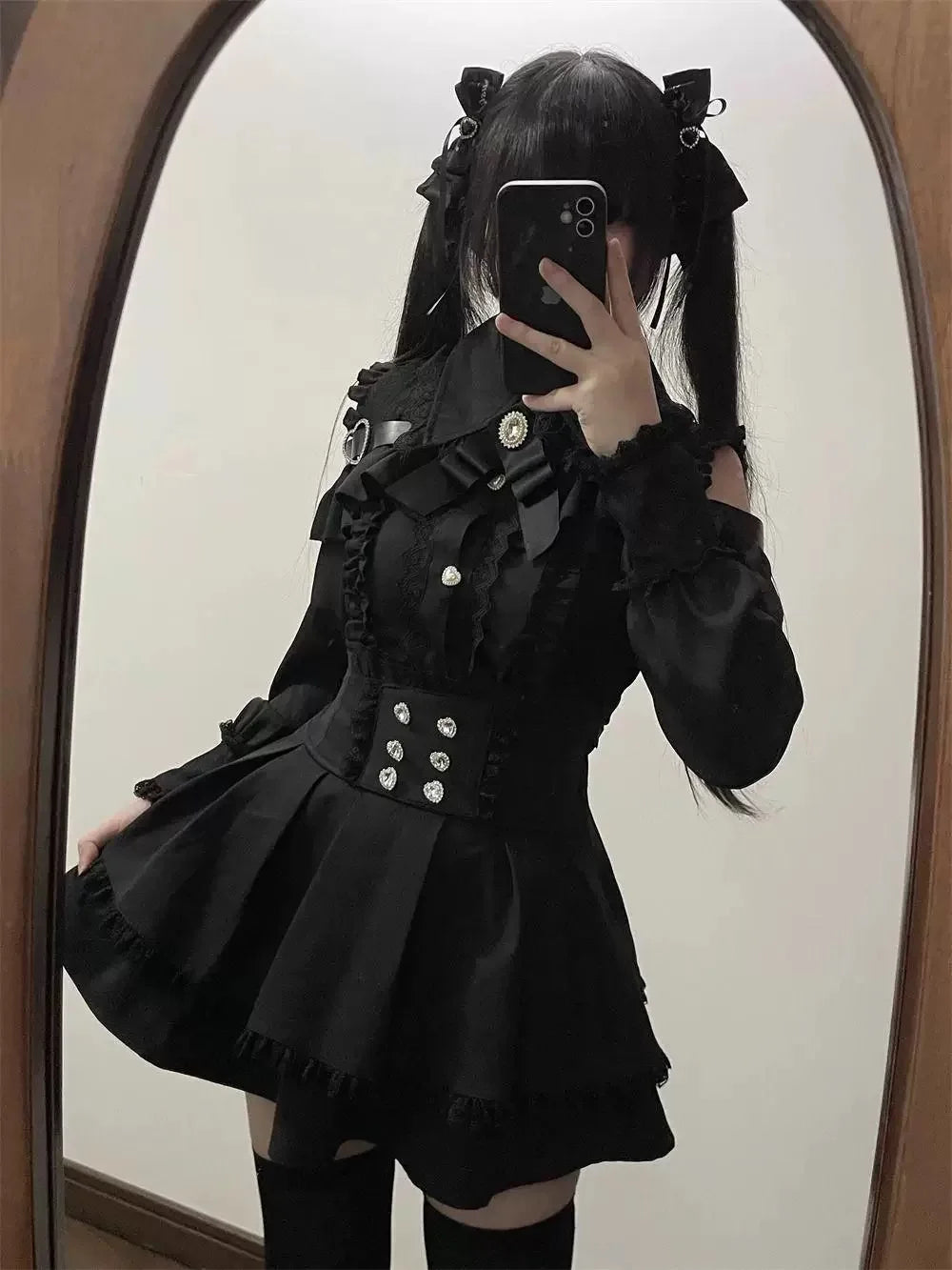 Sweet Lolita Vintage Suits Women Ruffles Cardigan + Sexy Y2k Corset Vest + Mini Skirts Autumn Korean Elegant 3 Piece Dress Sets