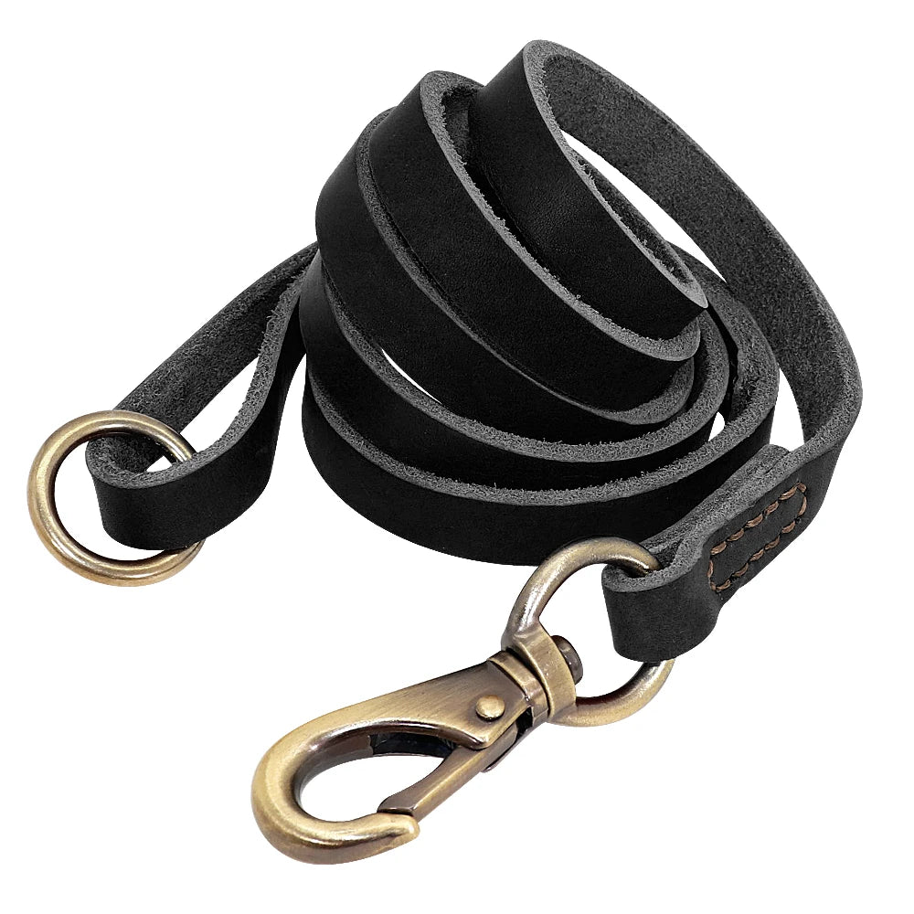 Custom Leather Dog Collar Leash Set Personalized Pet Collar Leash Free Engraved Nameplate For Small Medium Large Dogs