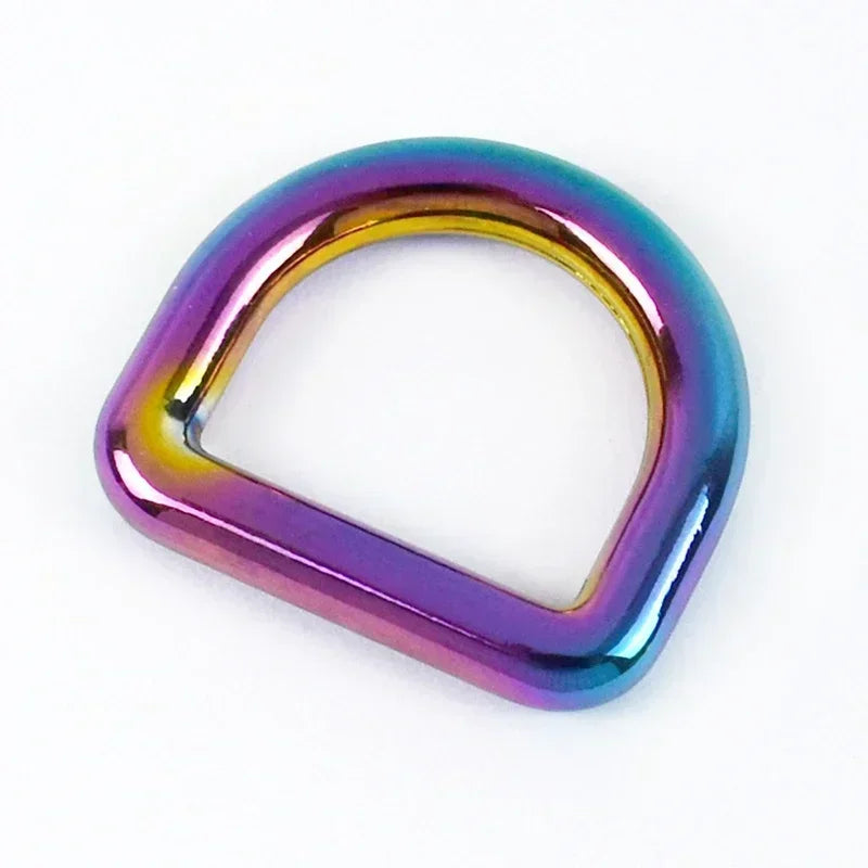 10Pcs Seamless Metal D Rings Buckles for Bags Purse Strap Pet Dog Collar Hardware Backpack Webbing Ring Clasp Sewing Accessories