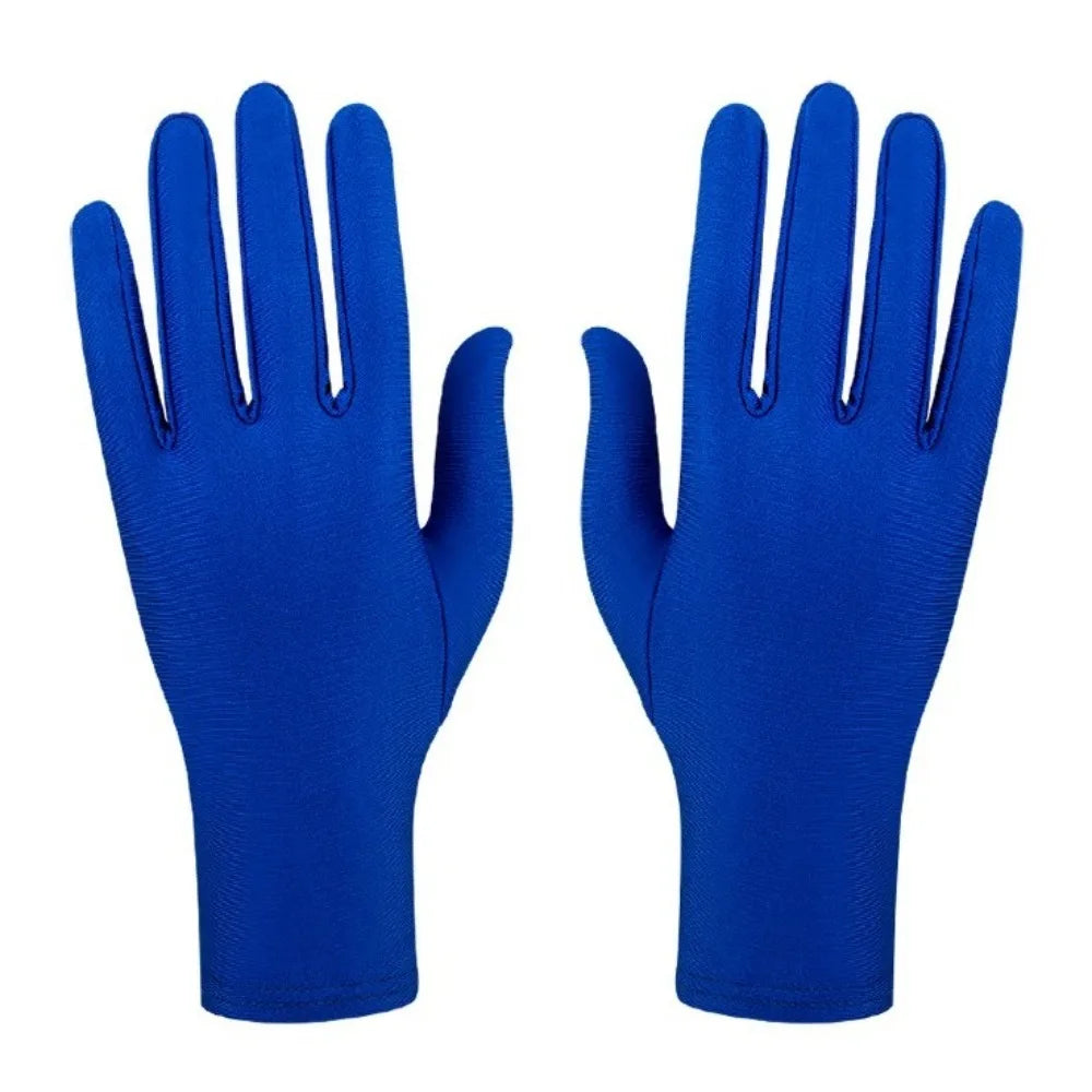 New Gift Party Dress Performance Gloves Solid Color Spandex Sunscreen Gloves Full Fingers Spandex Gloves Gift