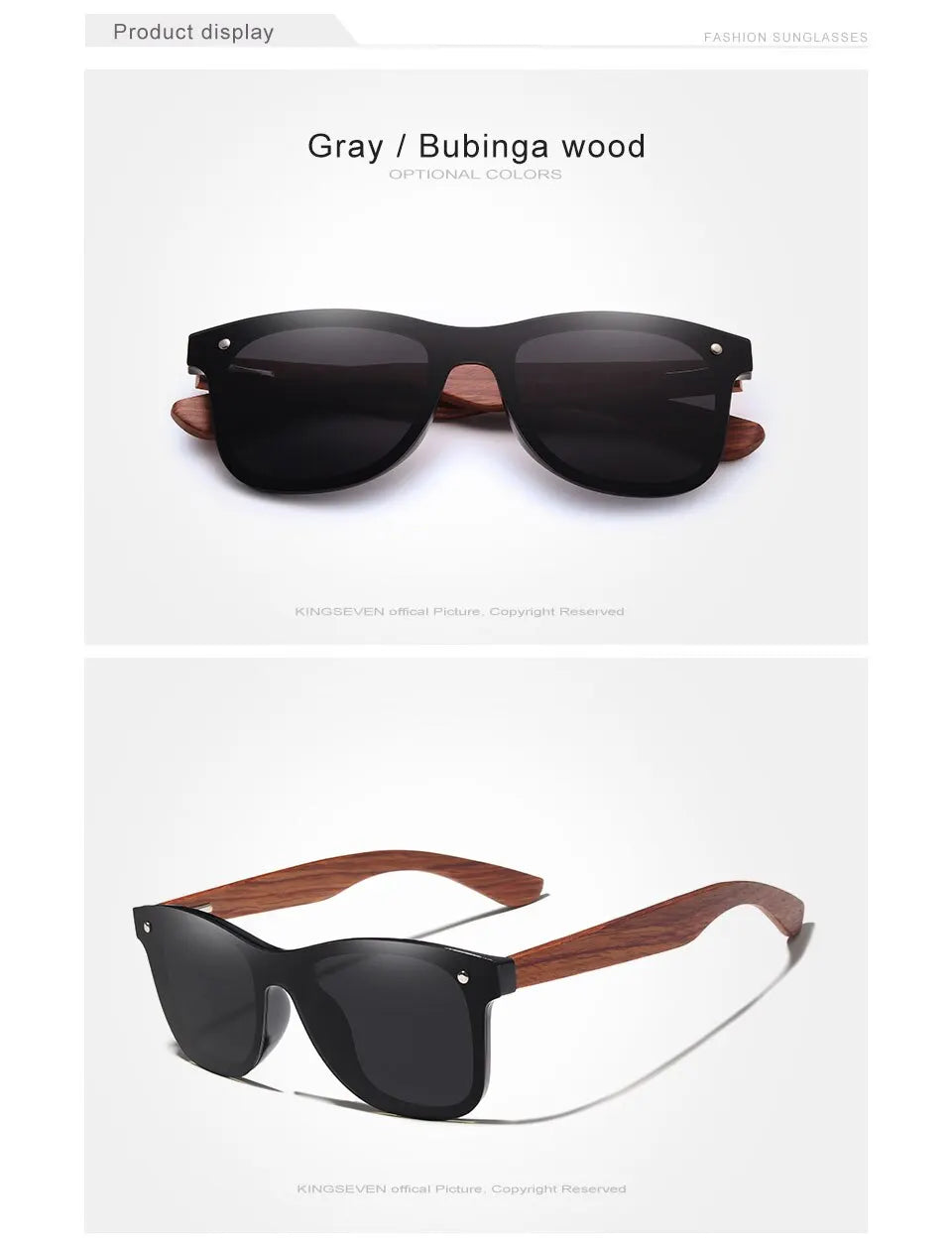 KINGSEVEN Natural Wooden Sunglasses Men Vintage Classic Polarized Fashion Women Elegant Handmade Wood SunGlasses Driving for Men