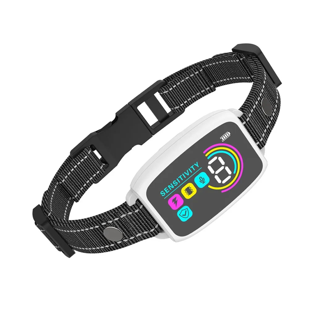Intelligent Dog Barking Collar Color Screen Shock Functions Anti Bark Dog Collar Type-C Rechargeable with Sound Vibration