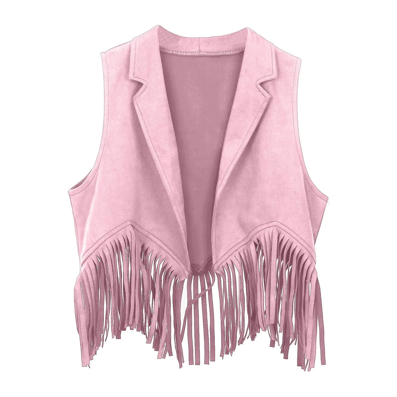 Kids Western Cowboy Vest Boys Girls Suede Tassel Fringe Dress Up Jacket With Hood Girls