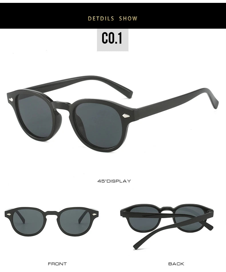 SO&EI Retro Oval Men Rivets Sunglasses Fashion Clear Ocean Gradient Lens Eyewear UV400 Women Trending Yellow Blue Sun Glasses